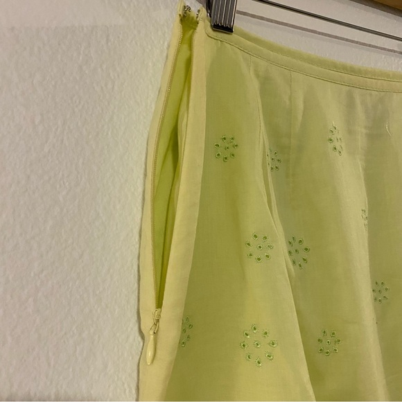 Ann Taylor Lined Cotton Green Skirt - Picture 3 of 8